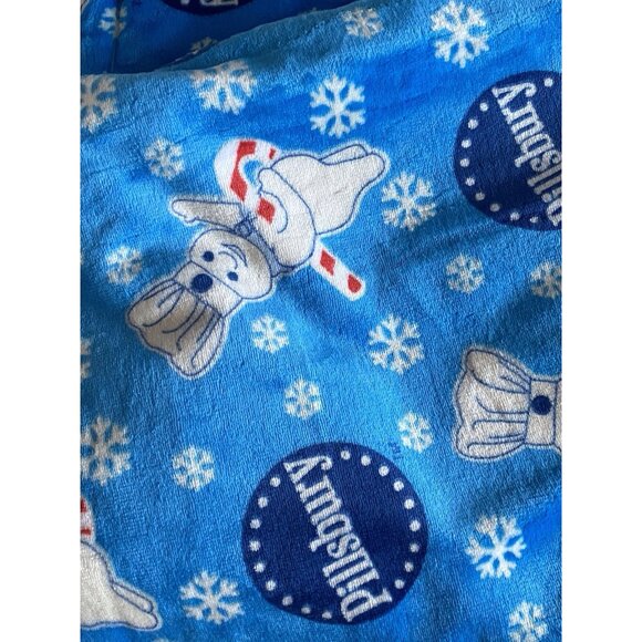 Pillsbury Doughboy Christmas Soft Plush Throw Blanket Oversized 60 X 70” Blue - Picture 13 of 13